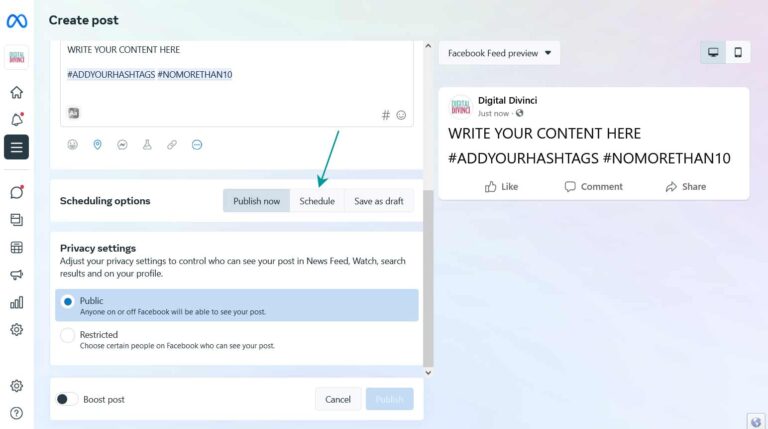 Meta Business - Content Calendar